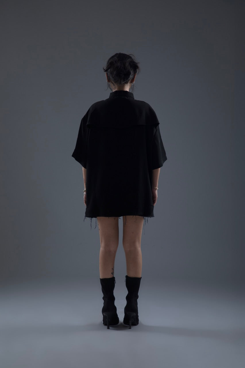 HALF SLEEVES ZIP CREPE