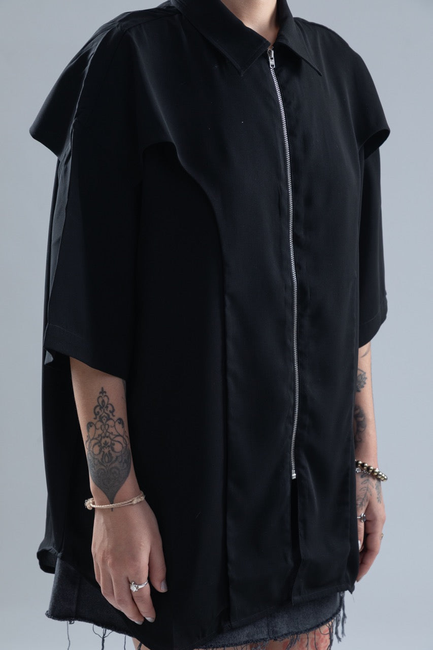 HALF SLEEVES ZIP CREPE