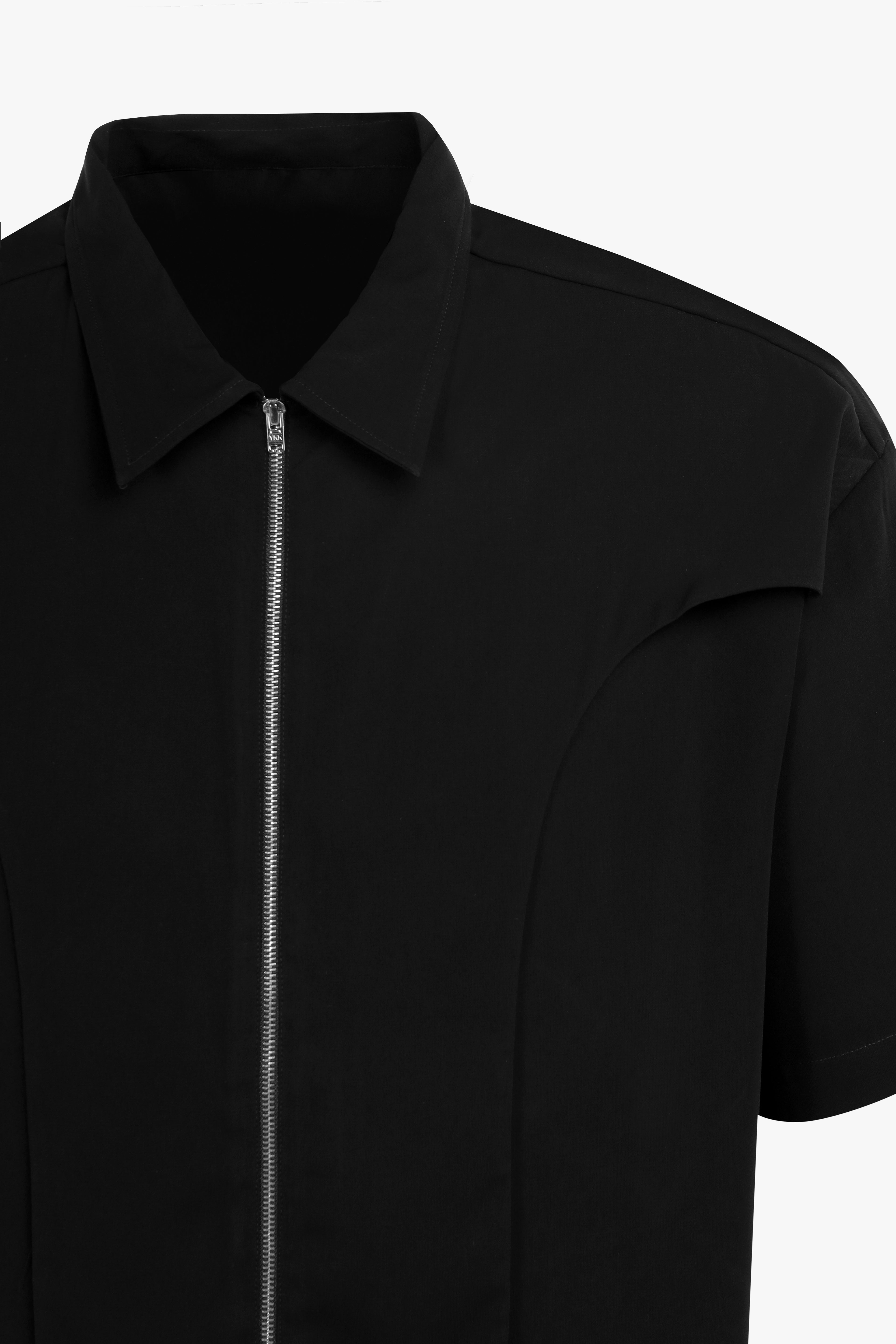HALF SLEEVES ZIP CREPE