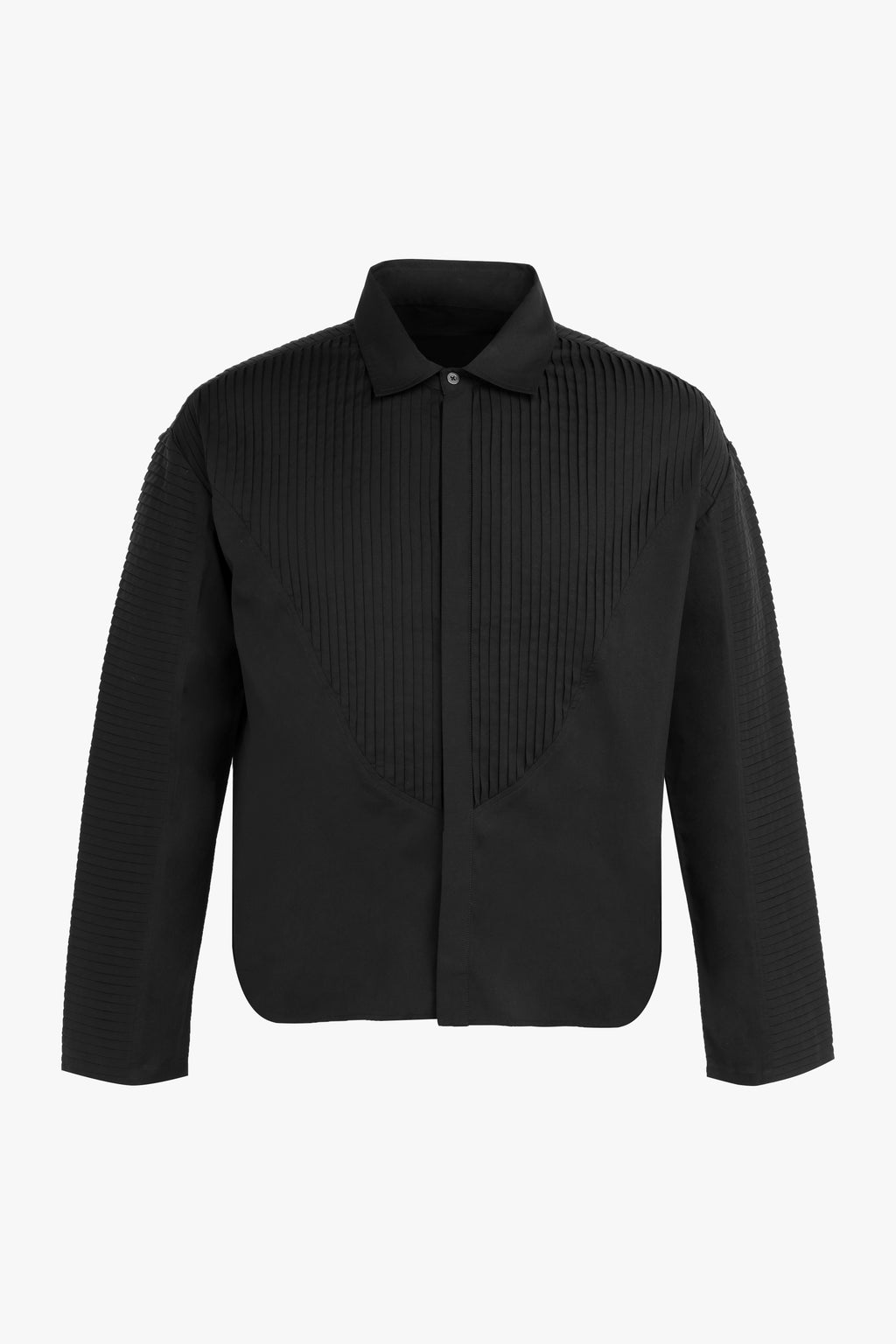 BLACK PLEATED SHIRT