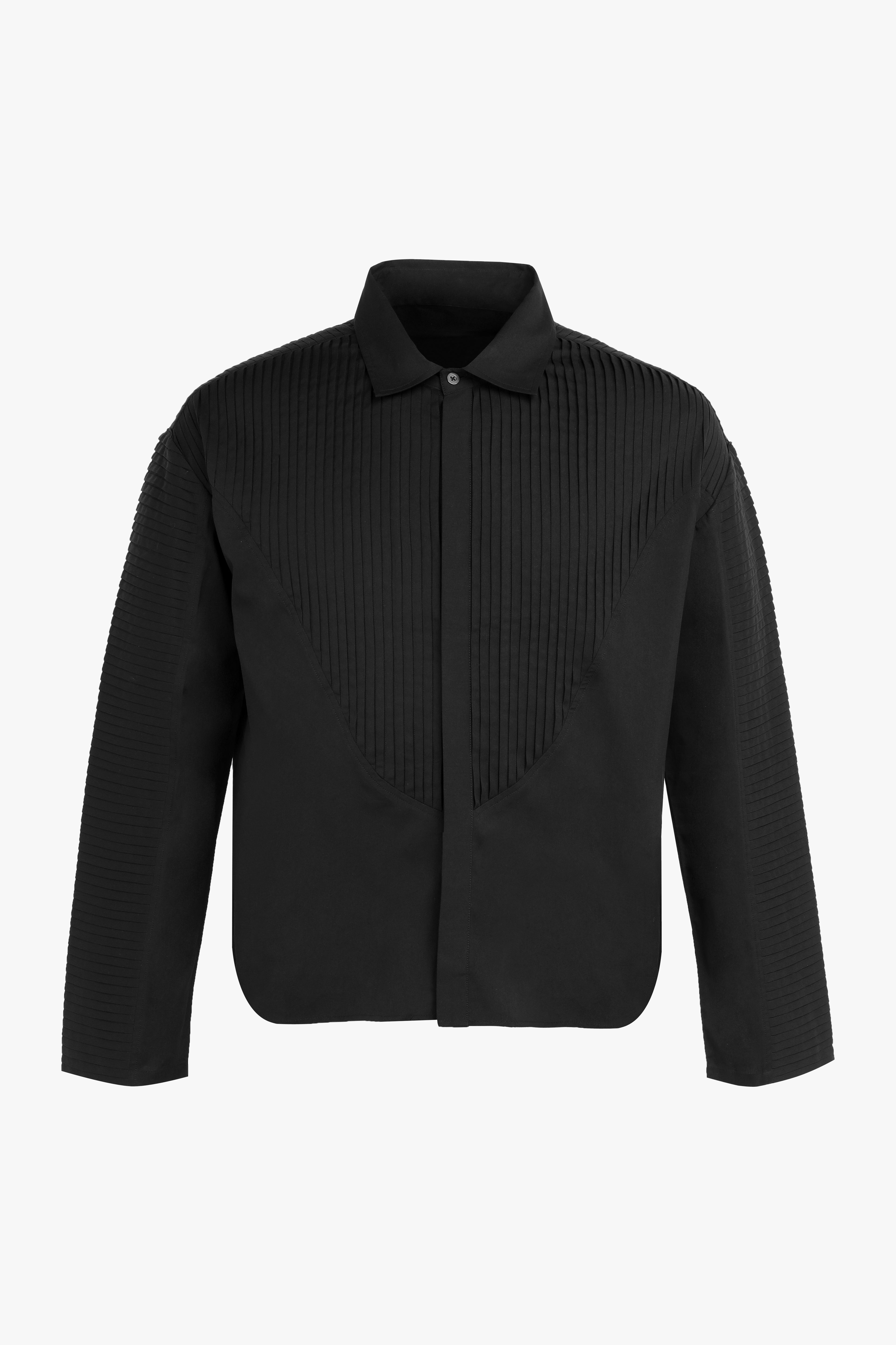 BLACK PLEATED SHIRT