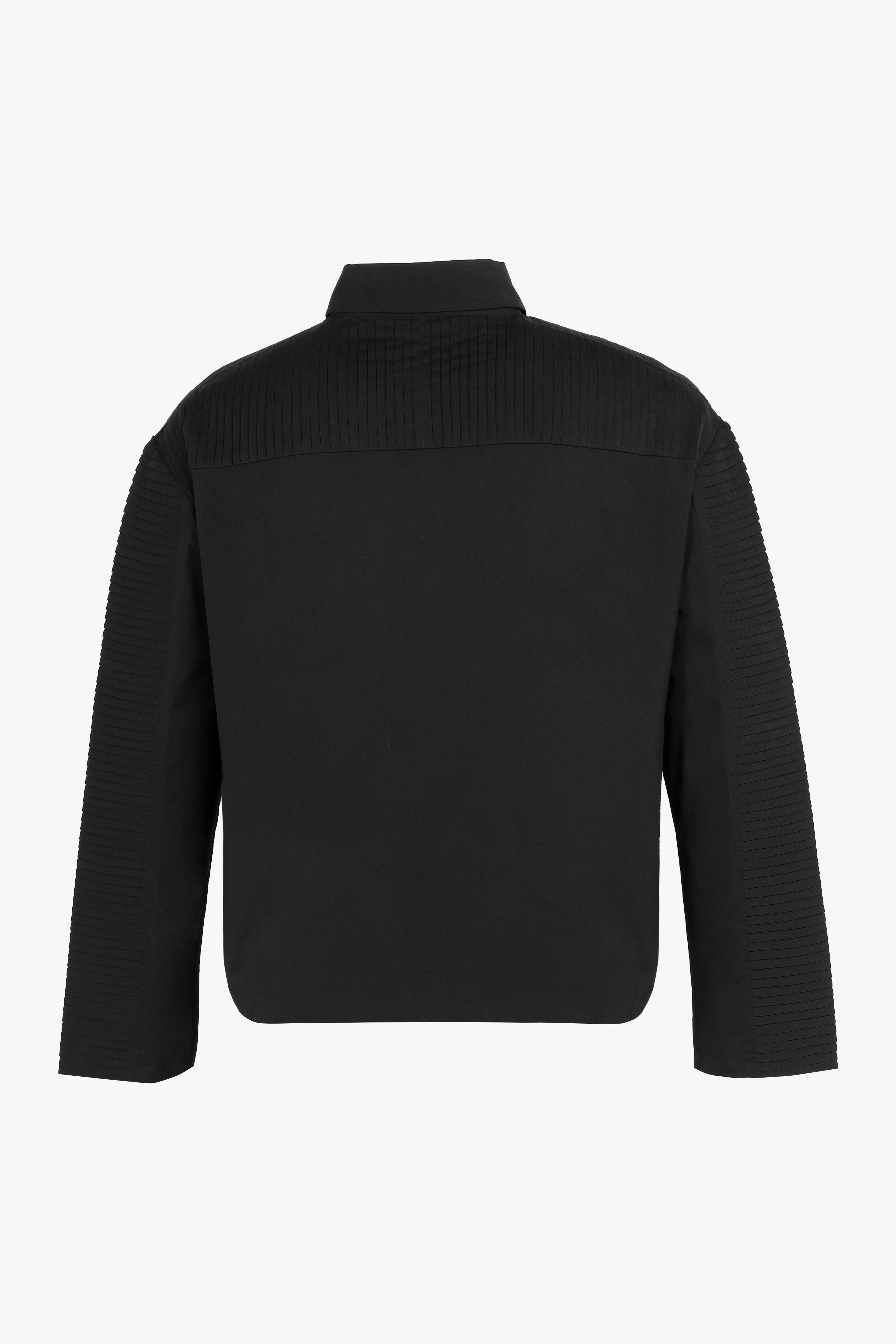BLACK PLEATED SHIRT